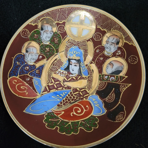 Rare vintage Satsuma Moriage Japanese Dragonware Geisha lithopane cup/saucer - Picture 12 of 16